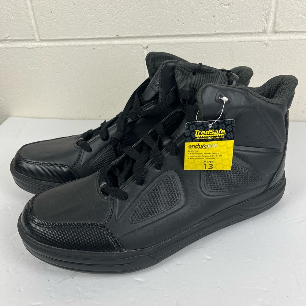 NWT Mens Tredsafe Slip-Resistant Work Shoes Boots Lightweight Comfort Black 13